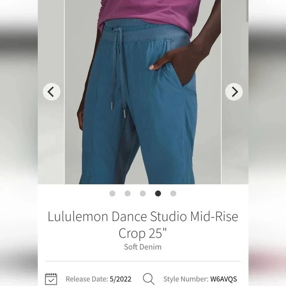 Lululemon Dance Studio Crop 25" Cinch Hem Pants Soft Denim Blue 2 - Picture 11 of 16